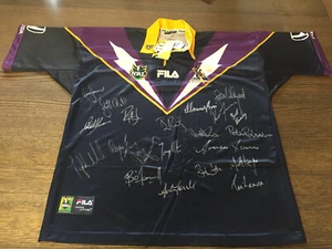 Melbourne Storm  Hand Signed Jersey Jumper   Fila XXL 1999 Premiers Vintage - Picture 1 of 7