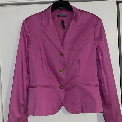 Chaqueta para mujer Lauren Ralph Lauren rosa 16 blazer dorado logotipo botones Foto 1 de 4