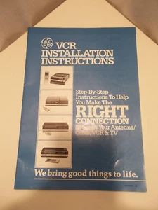 Vintage GE General Electric VCR Installation Instructions User Manual - Picture 1 of 5