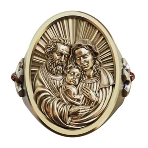 Religious Jewelry Brass Virgin Mary Madonna Jesus Christ Cross Ring BR511C N½~Z5 - Picture 1 of 28