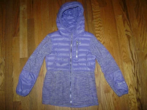 FREE COUNTRY GIRLS HOODED WINTER DOWN JACKET COAT size S 7 / 8 PURPLE SILVER - Picture 1 of 7