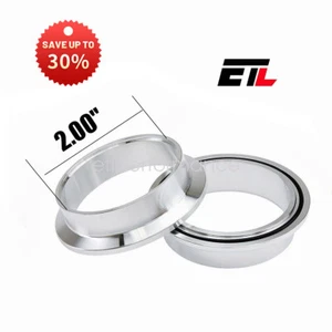 V Band Aluminum Flanges Fit For 2.00" Outside Diameter Pipe New - Picture 1 of 5