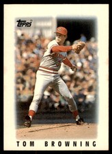 1986 Topps Major League Leaders Minis Tom Browning Baseball Cards #40