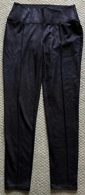 NINE WEST LEGGINGS WOMENS SMALL BLACK FAUX LEATHER LOOK EUC - Image 1 of 4