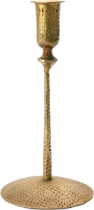 Portacandele conico finitura ottone martellato forgiato a mano, 8,75" decorativo - Foto 1 di 9