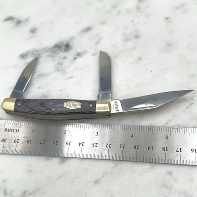 Old Timer Heritage Series 34OTH D2 3 Blades Wood Middleman Folding Pocket Knife - Image 1 of 4