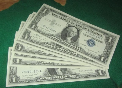 (8) consecutive $1  *STAR*  NOTES 1957-A bills, U.S. One Dollar - Image 1 of 2