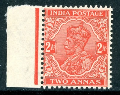 British India 1934 KGV 2 Annas Vermillion SG #236b MNH W151 - Image 1 of 4