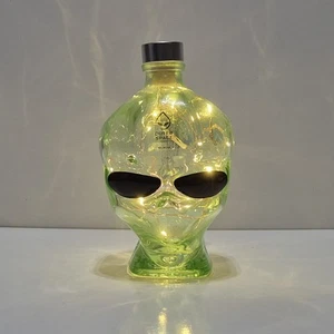 Outer Space Vodka Alien Head EMPTY Bottle 750ml Green Glass Cork Top w/ Lights - Picture 1 of 9