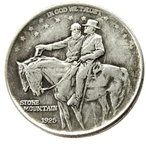 1925 American Stone Mountain Half Dollar Commemorative silver coin - Picture 1 of 2
