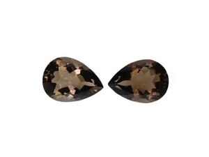 20.23CTS Natural smoky quartz Pear shape 2pcs loose gemstones - Bild 1 von 3