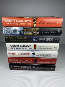 LOT OF 7 SIGNED ROBERT LUDLUM BOURNE SERIES BOOKS Hardcover 1st Editions - Picture 1 of 11