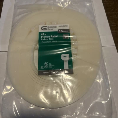 NEW COMMERCIAL ELECTRIC 48 in. Natural Heavy Duty Cable Tie (total 15 Pack) - Изображение 1 из 3