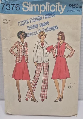 Vintage Simplicity Women's Shirt, Pant, Skirt Pattern 7376 Size 16- Cut , 1976 - Image 1 of 3