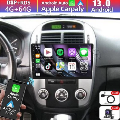 Reproductor GPS estéreo radio coche 4+64 GB Android 13 Carplay para Kia Spectra 2007-2009 Foto 1 de 4
