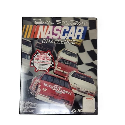 NEW Bill Elliott's NASCAR Challenge (IBM/PC, 1991) Floppy 3.5 & 5.25" Konami - Image 1 of 4
