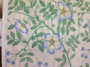 Tessuto cotone stampa floreale da cortile blu giallo bianco verde  - Foto 1 di 2