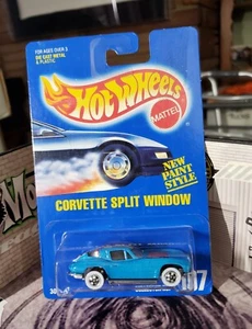 👓Hot Wheels 1994 BLUE CARD #197🔥SPLIT WINDOW '63 Corvette Sting Ray Blue⭐WWBW - Picture 1 of 7