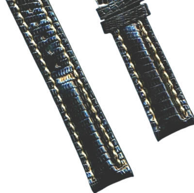 CORREA DE COCODRILO AZUL GENUINO MB 20 MM O 22 MM Y HEBILLA HEUER GEN. PRE TAG ACERO Foto 1 de 4