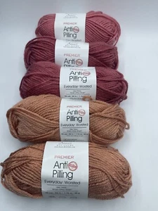 Lot of 5- Premier Yarn, Anti Pilling Everyday Worsted, 90 Yards Each - Picture 1 of 2