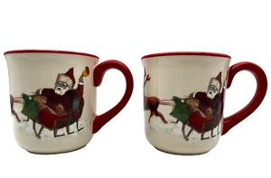 Juego de 2 tazas de café Williams Sonoma Santa & His Reindeer 2011 - Imagen 1 de 9