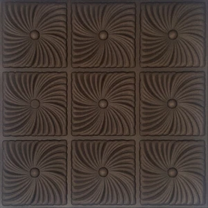 PRATO BROWN, Azulejos de Techo, Pegamento, 20" x 20", Hágalo Usted Mismo, Espuma Decorativa, 20 Piezas - Imagen 1 de 4
