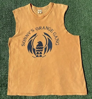 70’s Russell Athletic Gold Tag Sonny Gang Distressed Sleeveless T Shirt Medium - Image 1 of 4