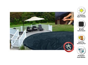 Round Deluxe Reversible Above-Ground Swimming Pool Winter Cover (Various Sizes) - Picture 1 of 11