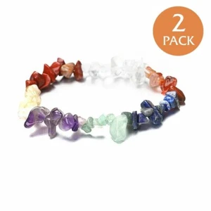 Beautiful Chipped Raw Natural Stone Yoga Healing Quartz Crystal Stretch Bracelet - Picture 1 of 7