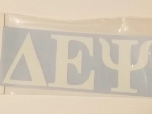 2 OF DELTA EPSILON PSI Sticker of Letters for Outside Glass - WHITE DECALS - Picture 1 of 1