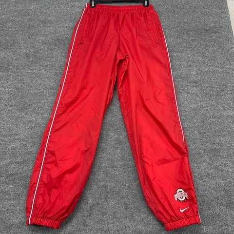 Nike Pants Mens S Red OHIO STATE BUCKEYES Team Track Windbreaker Logo Mesh Lined Cover