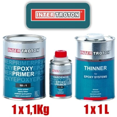 Epoxid Grundierung 10:1 Epoxy Primer 2K Troton 1,1kg HÄRTER + 1L VERDÜNNUNG Kfz - Bild 1 von 4