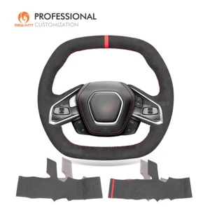 Cubierta de volante Mewant personalizada hágalo usted mismo Alcantara para Chevrolet Corvette C8 Z06 - Imagen 1 de 9