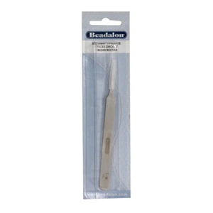 Beadalon® Designer Linie Edelstahl Gerade Pinzette 4.5in/11.4cm - Picture 1 of 2