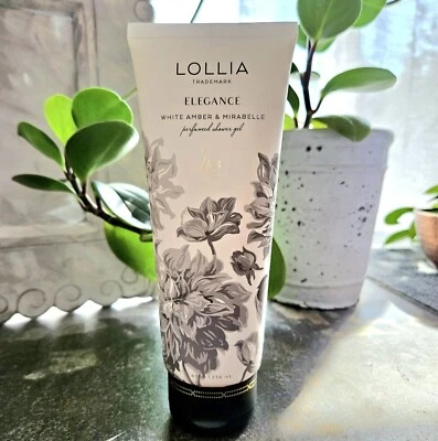 Margot Elena LOLLIA Shower Gel Elegance White Amber & Mirabelle NEW 8oz!