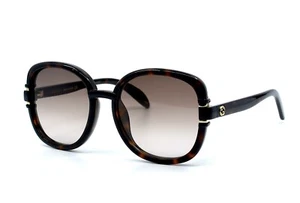 NEW GUCCI GG1068SA 002 HAVANA BROWN OVERSIZED AUTHENTIC SUNGLASSES 57-19-145 - Picture 1 of 10