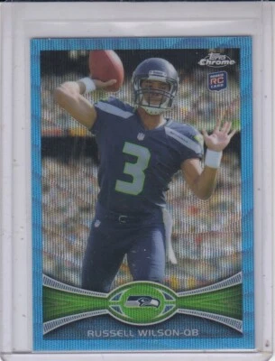 Russell Wilson 2012 Topps cromo refractor de onda azul #BW40 RC Seahawks Foto 1 de 2