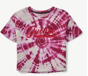 Justice Mädchen T-Shirt Größe XL 16-18 Farbstoffeffekt Farbe türkis Wildblume NEU - Bild 1 von 4