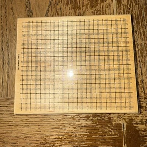 STAMPIN' UP STAMP STIPPLE PLAID RUBBER WOOD MOUNTED PRE OWNED USED CARD MAKING - Picture 1 of 6