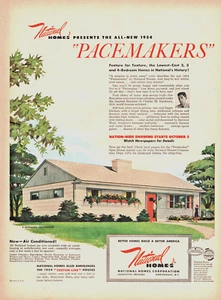 Publicidad vintage 1953 National Homes presenta los nuevos marcapasos casas - Imagen 1 de 1