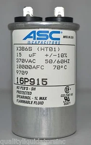 ASC Capacitor X386S (HT01) 15uF +/-10% 370VAC 50/60HZ ++ NEW ++ - Picture 1 of 1