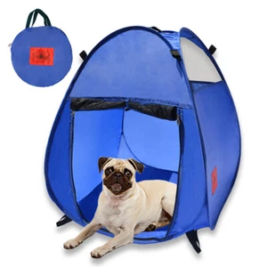 Pop Up DOG HOUSE and BEACH SHADE Tent Indoor / Outdoor Portable Play Pen Kennel - Picture 1 of 10