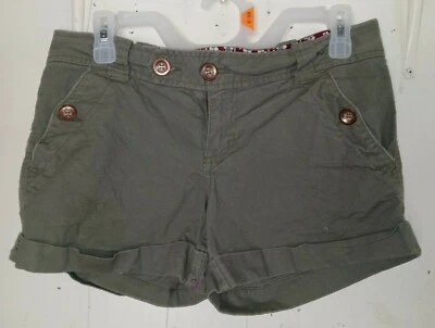 rare vintage OP Women's Flat Front  Stretch Shorts olive green Size 9 (32 x 4) - Image 1 of 4