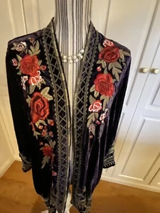 Johnny Was Samt bestickter Kimono - Größe XXL-7 - Bild 1 von 7