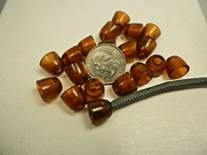 8 Bernstein Kunststoff Kordelzug Kordel Stopper Endkappen, Spitzen Größen 1/2, 3/8 D584 - Bild 1 von 8