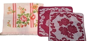Vintage 1970’s Lot Of Hand Towels And Washcloths Cannon Purple Pink Floral - Picture 1 of 9
