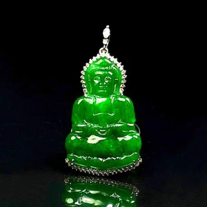 【KATHY JADE】Emerald Green Kwanyin Jadeite Jade Pendant 《Grade A》 - Picture 1 of 2