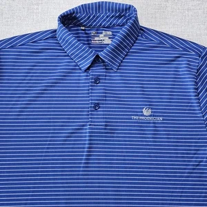 Under Armour Polo Shirt Mens XL Blue Striped The Phoenician Golf Resort Loose - Picture 1 of 9