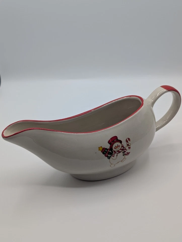  Royal Seasons stoneware snowman gravy boat - Image 1 of 3