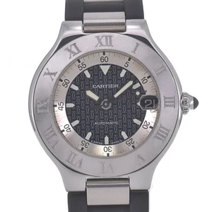 CARTIER Autoscuff W10147U2 Date black Dial Automatic Men's Watch P#141017 - Picture 1 of 8